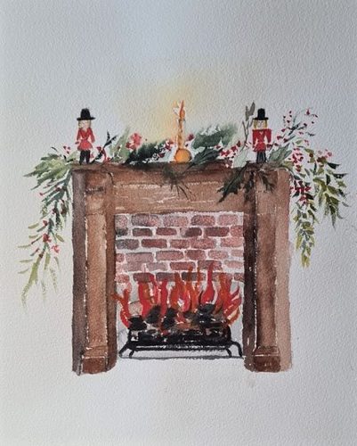 Christine M. The night before Christmas, watercolour.